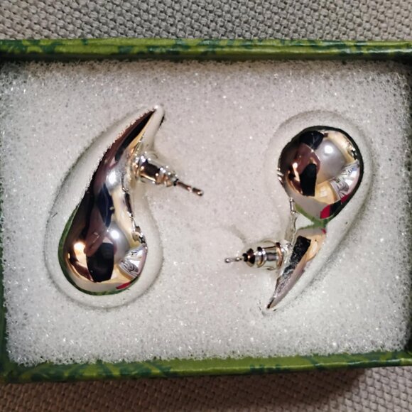 NWOT silver drop statement earrings - Picture 3 of 3